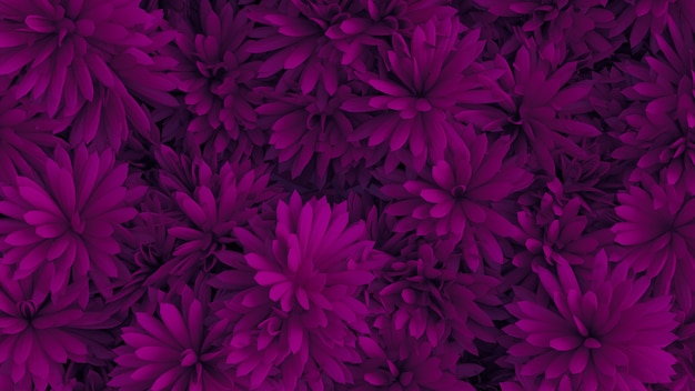 花の3dイラストレンダリングと美しい背景 プレミアム写真