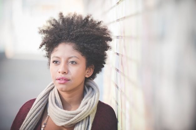 Premium Photo | Beautiful black curly hair african woman