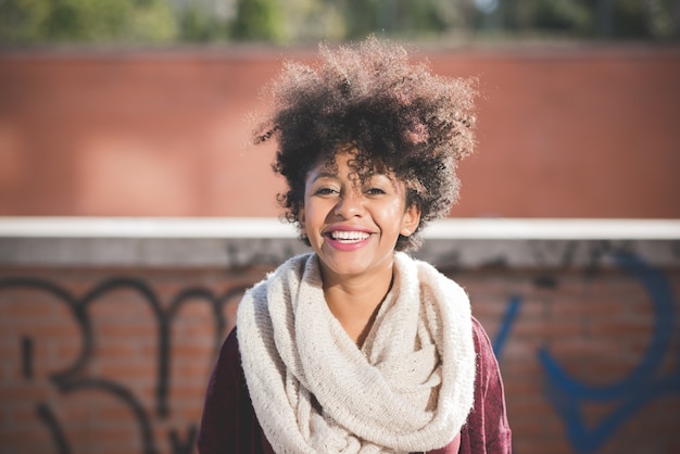 Premium Photo | Beautiful black curly hair african woman