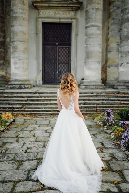 beautiful girl in bridal dress