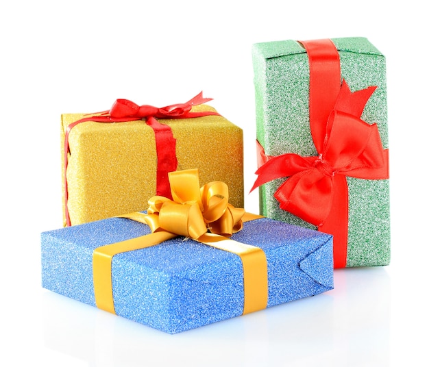 Premium Photo | Beautiful bright gifts, isolated on white