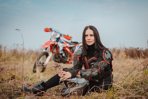 woman motorcycle outfit