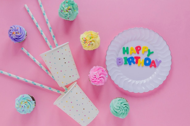 Free Photo | Beautiful composition for birthday party