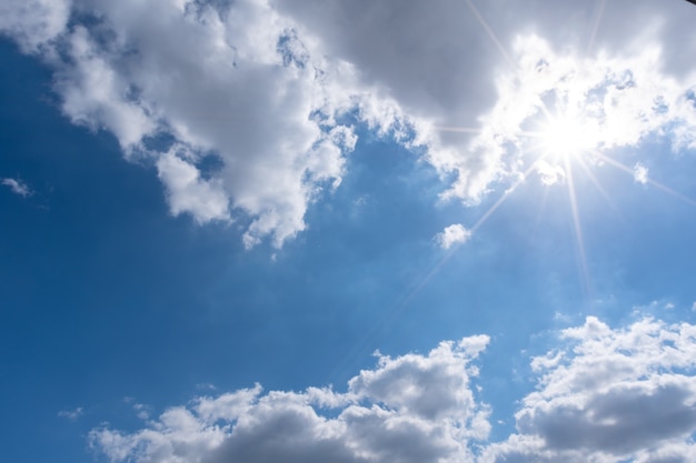 Premium Photo | Beautiful cumulus fluffy white clouds on a blue sky ...