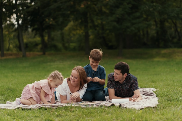 Free Photo | Beautiful family spends time together outdoors