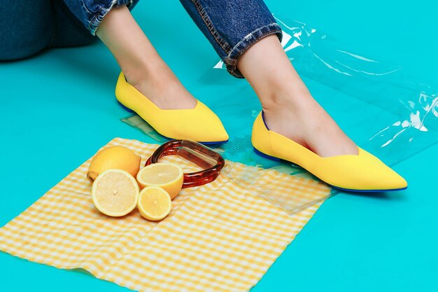 yellow summer shoes