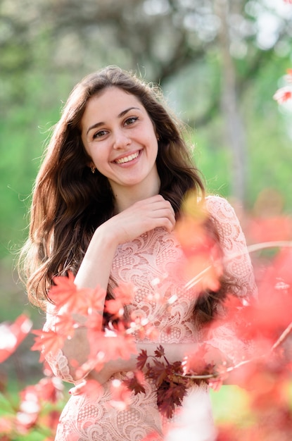 Premium Photo | Beautiful girl in a pink dress.