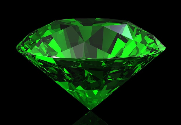 Premium Photo | Beautiful green emerald on a dark