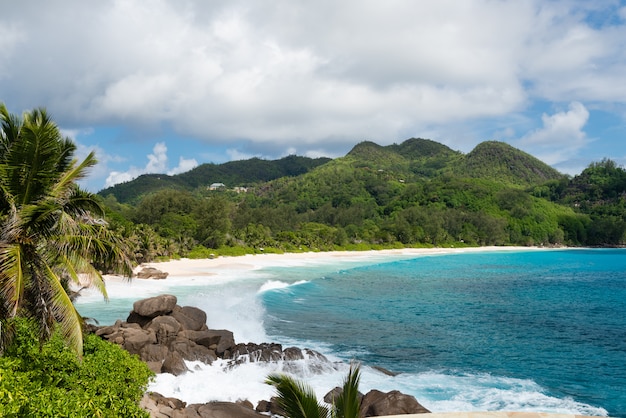 Premium Photo | Beautiful green lagoon view at seychelles island