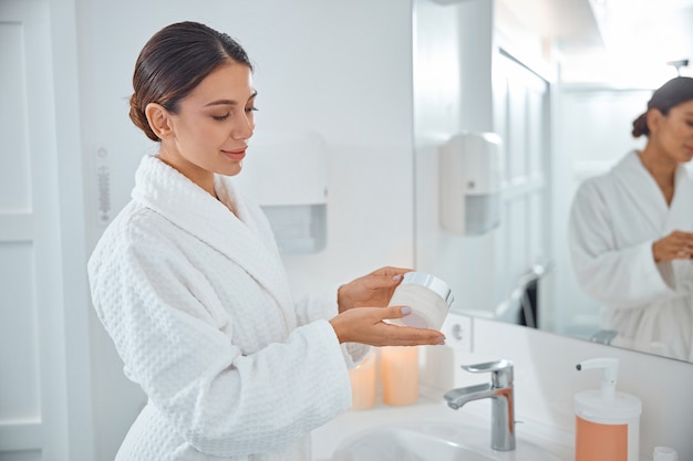 Premium Photo | Beautiful healthy smiling caucasian woman taking care ...