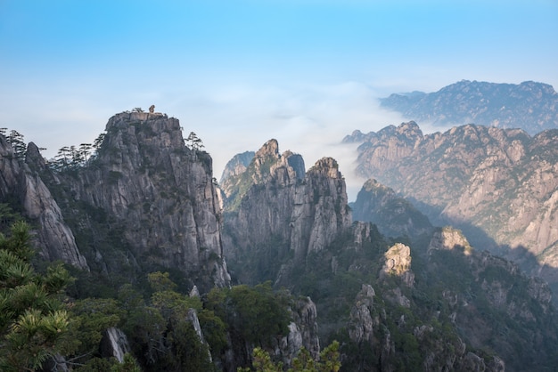 Premium Photo | Beautiful landscpae of huangshan (yellow mountain) with ...