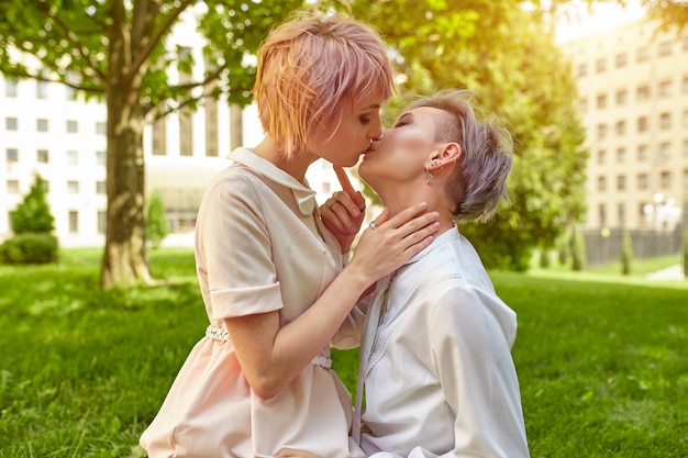 Premium Photo Beautiful Lesbian Couple Hugging Love And Passion