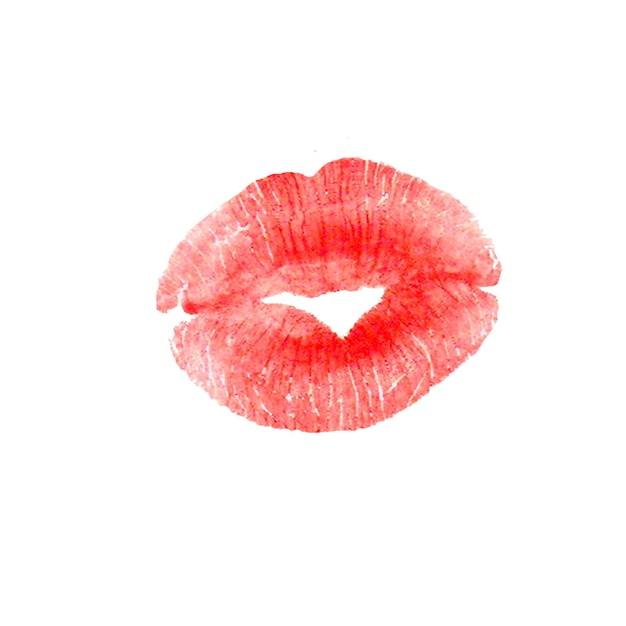 Premium Photo | Beautiful lips kiss trace, isolated on white background