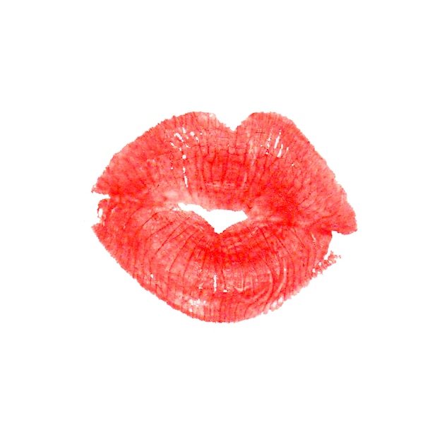 Premium Photo | Beautiful lips kiss trace, isolated on white surface