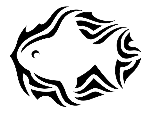 Premium Photo Beautiful Monochrome Vector Illustration With Isolated   Beautiful Monochrome Vector Illustration With Isolated Black Tribal Pattern Around White Fish Silhouette 76645 846 