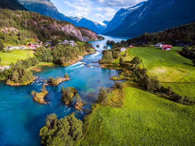 Premium Photo | Beautiful nature norway natural landscape aerial ...