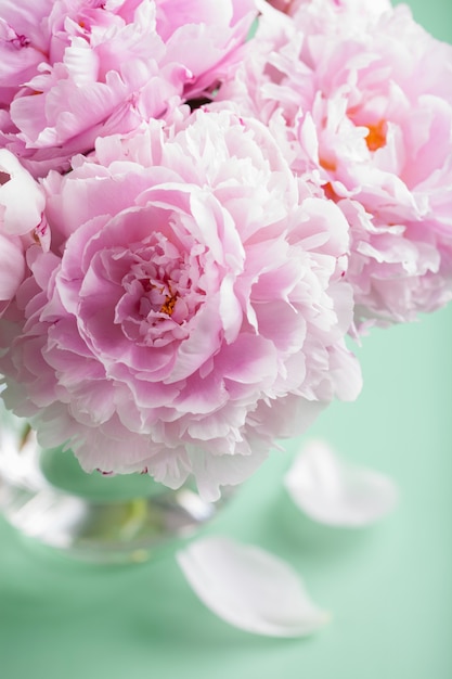 Premium Photo | Beautiful pink peony flowers bouquet in vase