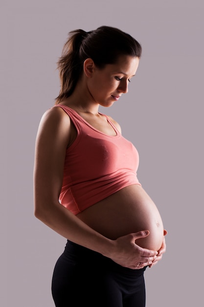 Free Photo Beautiful Pregnant Woman Isolated