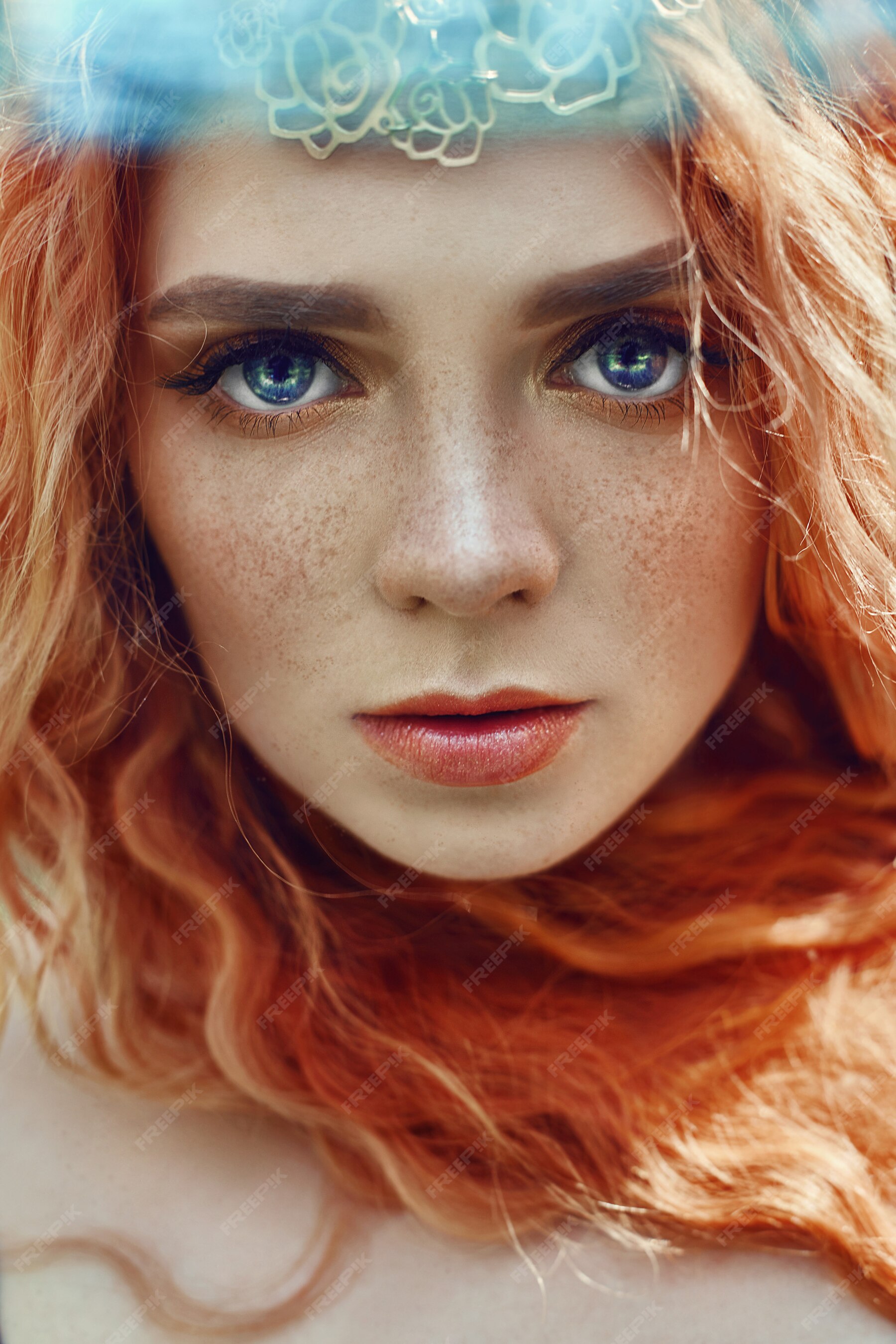 Premium Photo | Beautiful redhead norwegian girl with big eyes