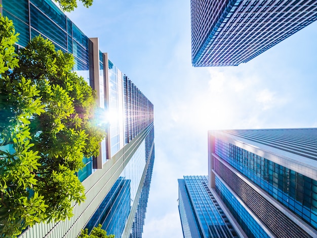 Beautiful skyscraper with architecture and building around city Free Photo