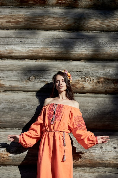 orange ethnic dress