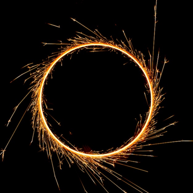 Premium Photo Beautiful Sparkler In A Circle On A Black