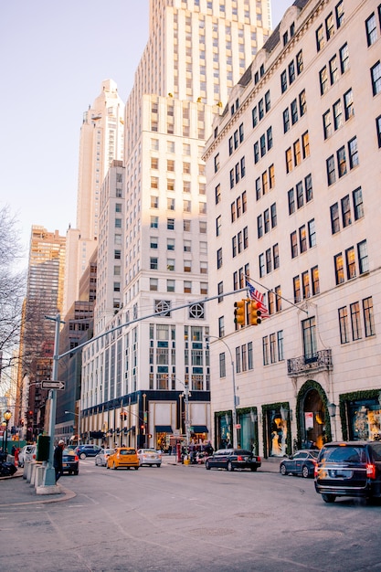 Premium Photo | Beautiful street of new york city and america, january ...