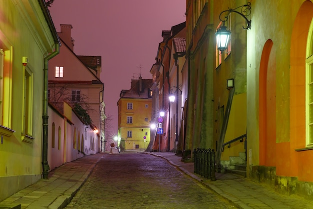 Premium Photo | Beautiful street in old town of warsaw, poland