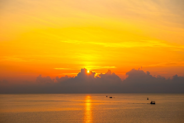 Premium Photo | Beautiful sunrise over the sea at prachuap khiri khan ...