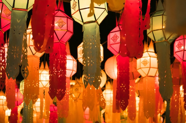 Beautiful thai lamp from festival | Premium Photo