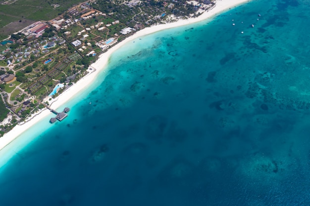 The beautiful tropical island of zanzibar aerial view. sea in zanzibar ...