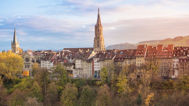 Premium Photo | Beautiful view of bern and berner munster cathedral in ...