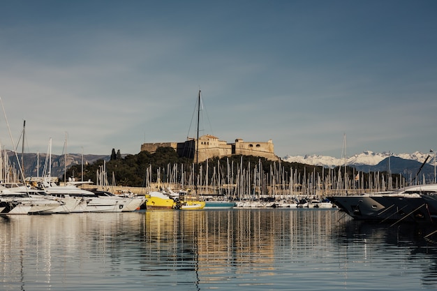 Premium Photo Beautiful View Yachts In Port Vauban And Fort Carre