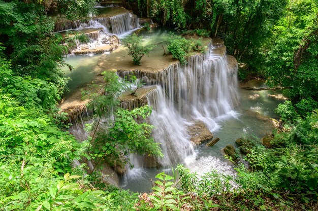 Beautiful waterfall is name hua mae kamin waterfall in erawan national ...