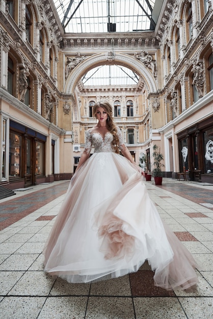 beautiful girl in bridal dress