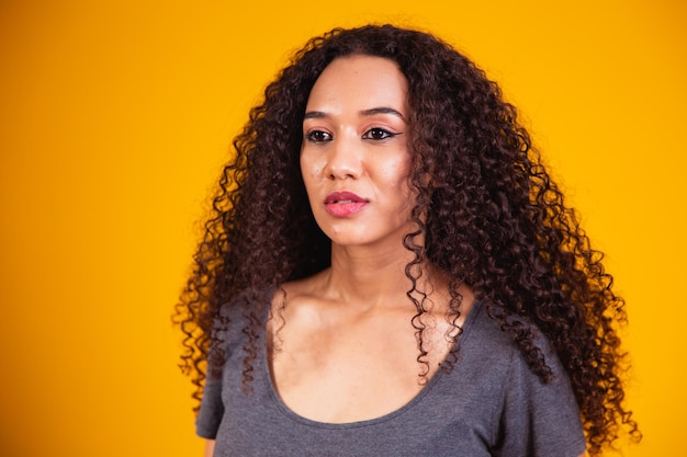 Premium Photo Beauty Portrait Of African American Woman With Afro