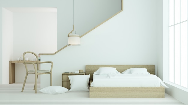 Bedroom Interior Japanese Minimal Style 3d Rendering