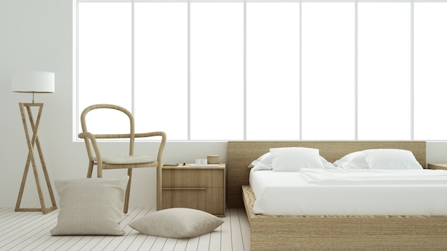 Bedroom Interior Japanese Minimal Style 3d Rendering