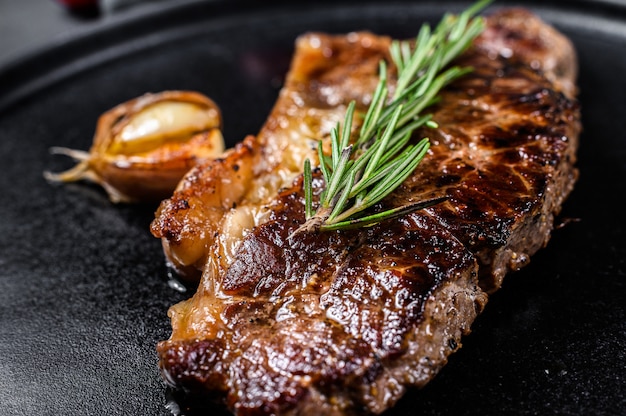 Premium Photo | Beef Strip Loin Steak. Marble Premium Beef. Close Up.