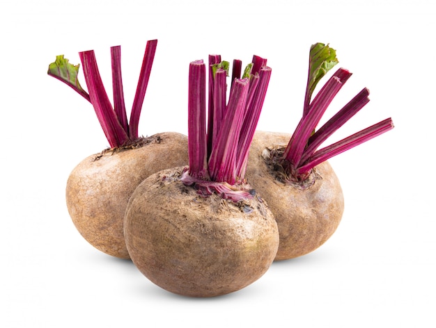 Premium Photo | Beetroot with leaves on white