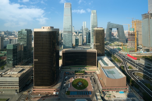 Premium Photo | Beijing central business district skyscrapers building ...