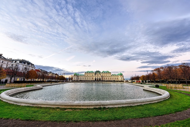 Premium Photo | Belvedere palace view with reflection in basin, autumn ...