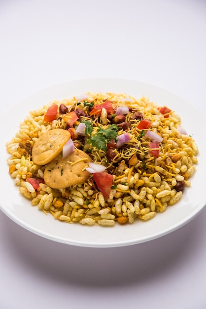 Premium Photo | Bhel puri is a savoury snack or chaat item from india ...