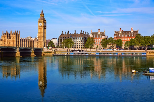 Premium Photo | Big ben clock tower and thames river london