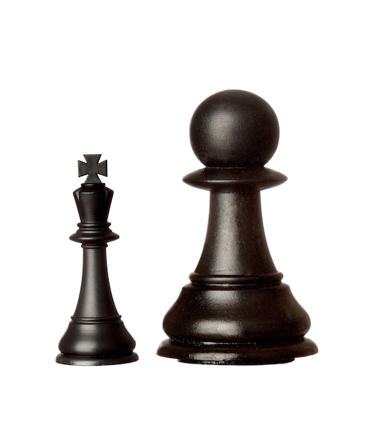 Premium Photo | Big black pawn and small king