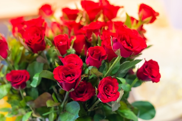 Premium Photo | Big red rose bouquet give due to love