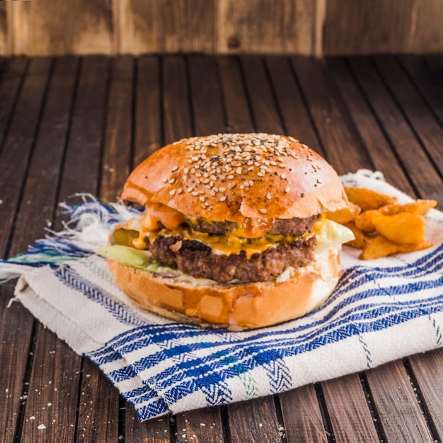 Free Photo | Big tasty american hamburger