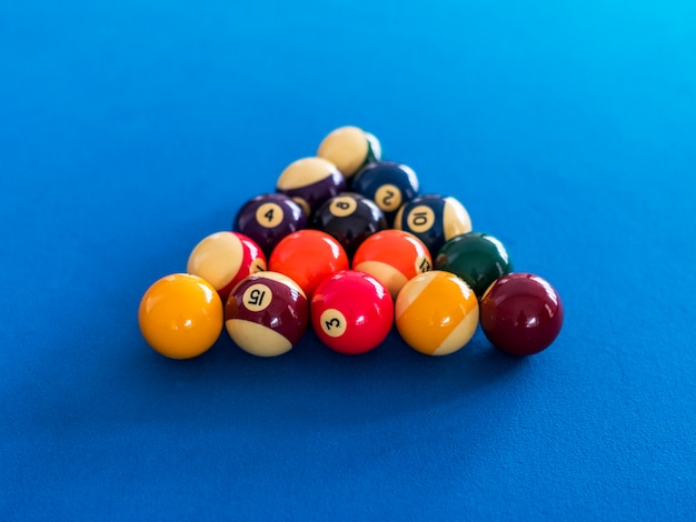 Premium Photo Billiard Balls Setup On A Pool Table