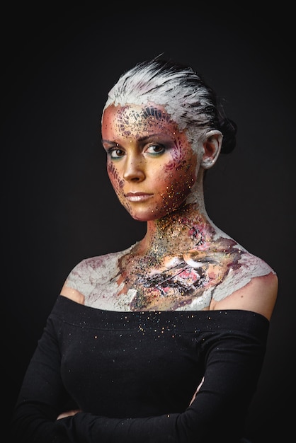 Premium Photo | Bird girl fantasy makeup