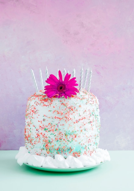 パステルカラーの誕生日ケーキ 無料の写真